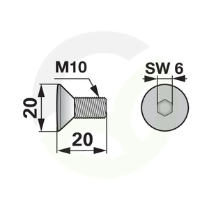 Vgrezni vijak M10x20 DIN 7991