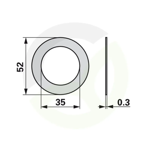 Distančna podložka 35X52X0,3 MM, Deutz Fahr