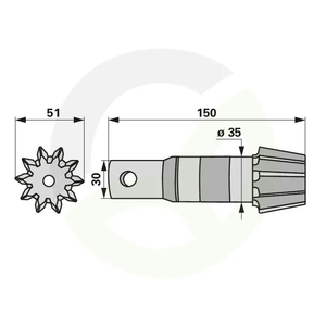 Stožčasti zobnik 10 zob, ustreza Kuhn 57500810