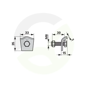 Nosilec kraka komplet z vijakom M8X30 mm 242004
