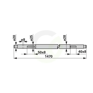 Osrednja gred 1470 mm ustreza Steyr 80409190006