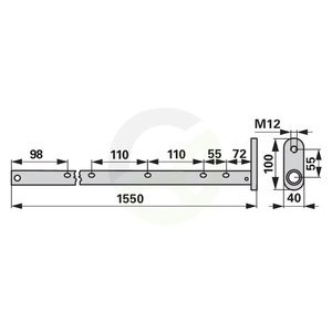 Cev z zobmi za pobiralko, dolžina: 1550 mm