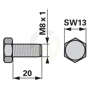 Vijak matični M8x1x20, 10.9, DIN 961