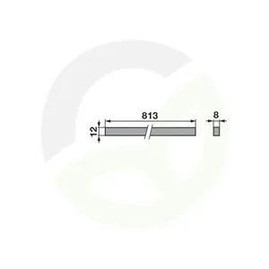 Torna letev 12x8 dolžine 813 mm za Bucher H150043020, 2 kos