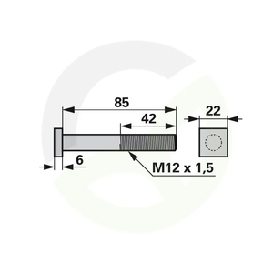 Vijak 4-kotni M12X85, brez matice