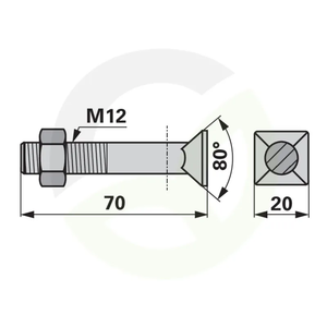 Vijak kose Steyr M12x70