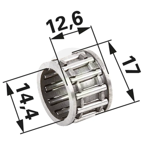 Igličasti ležaj AD: 17 mm, ID: 14,4 mm, B: 12,6 mm