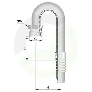 Priključek z navojem CES180 DN12 16S H155