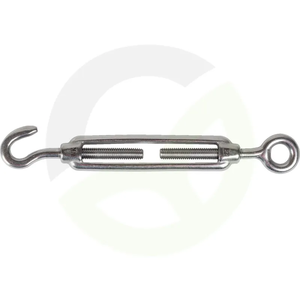 Natezalec vijačni M6 x 90 mm - očesni prik. + kavelj - V4A nerjaveče jeklo - DIN1480