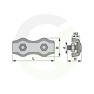 Sponka za žico dvojna 8,0 mm - V4A nerjavno jeklo - polirana