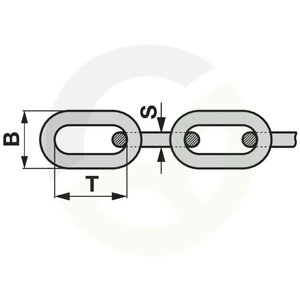 Inox veriga 3 x 26 mm - dolgi členi - V4A DIN5685-1