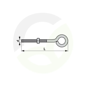 Napenjalni vijak M10 x 200 mm z matico - pocinkano jeklo