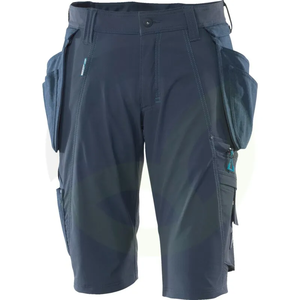 Hlače delovne Advanced-Stretchshort - črnomodre - z visečimi žepi