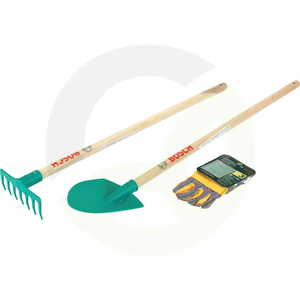 Set orodja Bosch - grablje, lopata, rokavice