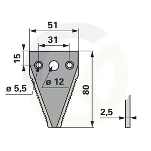 Nož kosilnice ESM 3440531, 25 Kos