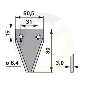 Nož kosilnice gladek, 3 mm, Rapid 7014A, 25 Kos