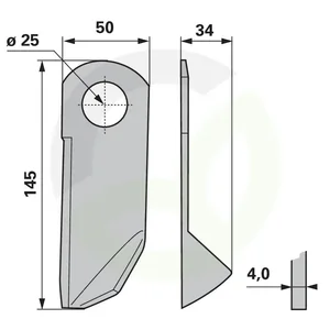 Nožna rezila debeline 4 mm ESM 3442200