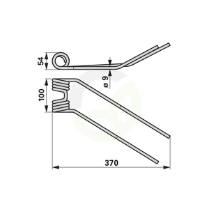 Desni vzmetni prst obračalnika, rdeč, Deutz Fahr 06629776