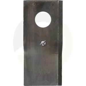 Nož kosilnice levi 106x49x4mm luknja Ø19 mm - primerno za Kongskilde Stoll - JF 8113800064