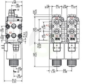 Zaporni ventil 8/3 DFE140/8 w.cou. - Walvoil DFE1408001SET