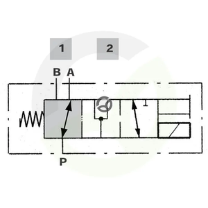 Ventil DFE10 3/2, 12 Vdc 1/2 - Walvoil DFE103001L