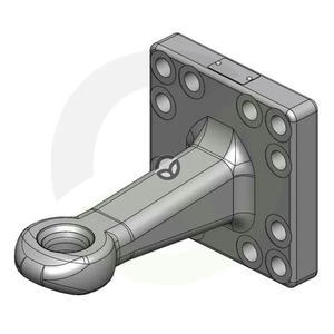 Vlečno uho s prirobnico Ø40mm 160x160 s pušo ISO 5692-2 - Scharmüller 00665210A02