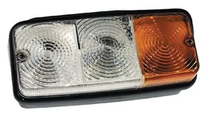 Smerna in pozicijska luč leva Halogenska - sprednja - pravokotna - 12V - jantarna/prozorna - 160x70mm - Cobo 03169000