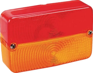 Svetlobna leča - rdeča/jantarna - pravokotna 113x72x31mm zadaj/levo/desno - Cobo 02394020