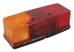 Zadnja luč levo pravokotna - 12V - rdeča/oranžna - privijačena - 158x51x64mm - Jokon 106014111