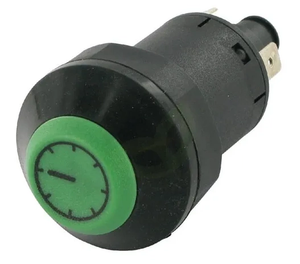 Potisno stikalo - prikazovalnik ur - okroglo - zeleno - Pneutron 11215400