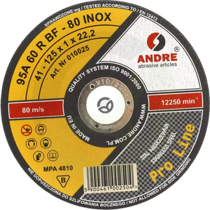 Inox rezalni disk, ploščat 125 x 1 x 22 - Andre 1861162311