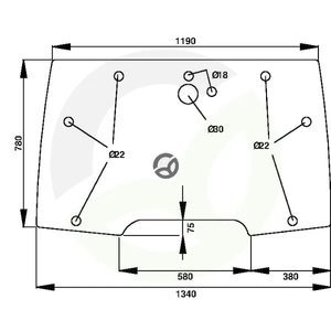 Nagibno vetrobransko steklo - CNH 255024A1
