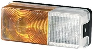 Smerna in pozicijska luč 21/5W - pravokotna, 12V - jantarna/prozorna - privijačena - 170x62x75mm - Hella 2BE002582031
