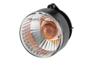 Smerokaz 21W - okrogla - 24V - prozorna/oranžna - privijačena - Ø 66mm AMP vtič - Hella 2BA009001167