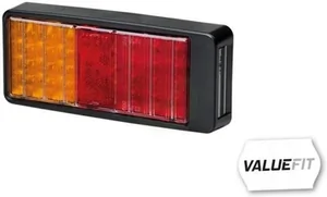 Zadnja luč LED - pravokotna - 9/30V - rdeča/jantarna - vijačna - 223x35x98mm - 27 LED - Hella ValueFit - Hella 2VA357020011