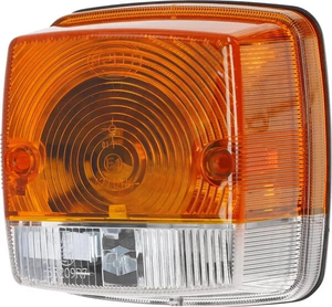 Smerna in pozicijska luč 21W - kvadratna - 12V - jantarna/prozorna - privijačena - 84x84mm - Hella 2BE003014251