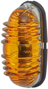 Smerokaz 18W - ovalna - 12V - jantarna - ohišje: srebrno - privijačena - 83x41mm - Hella 2BA001227201