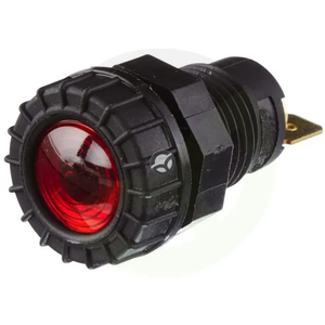 Opozorilna luč - okrogla - 12/24 V - rdeča - vijačna - Blade terminal - Hella 2AA008594031