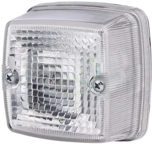 Označevalna luč 5W - kvadratna - 12/24V - prozorna/bela - vijačena - 84x51x84mm - Blade terminal - Hella 2PF003014071
