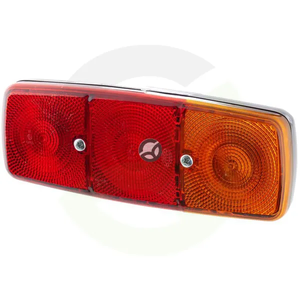 Zadnja luč levo pravokotna - 12/24V - rdeča/oranžna - privijačena - 282x76x105mm - Hella 2SD001699061