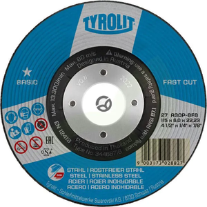Brusilni disk osnovni inox 125x6mm - Tyrolit 34468717