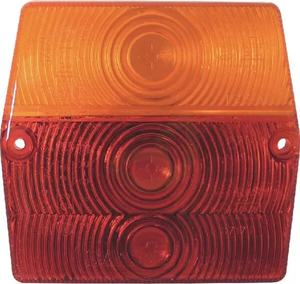 Svetlobna leča - jantar/rdeča - kvadratna 100x93x21mm levo/desno/zadaj 482441