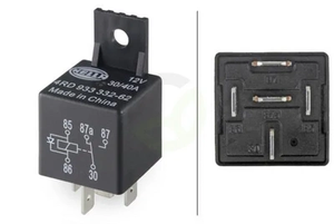 Rele 12V 30A/40A, 5-polni, stikalo, z držalom - Hella 4RD933332627