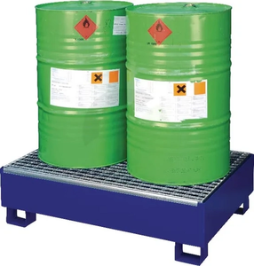 Lovilna posoda z rešetko - jeklena modra - 210 l zmogljivost 450 kg 1200x810x360 mm - Cemo 7583