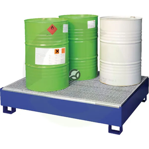 Lovilna posoda z rešetko - jeklena modra - 205 l zmogljivost 900 kg 1200x1210x285 mm - Cemo 7688