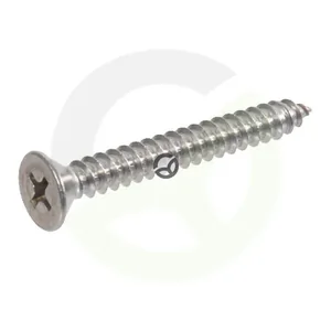 Vgrezni samorezni vijak s križno zarezo - 6.3x25mm - PZ3 - inox - DIN 7982C 