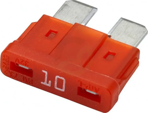 Varovalka ploščata 12V 10A dolžina 18,8 mm rdeča paket 10x - Hella 8JS711683092