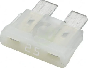 Varovalka - ploščata - 12V 25A - dolžina 18,8mm - bela - paket 10x - Hella 8JS711683122