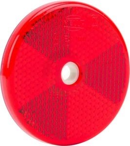 Odsevnik - Ø60 mm - rdeč - z luknjo 6 mm - E24 0030 - Hella 8RA002014232