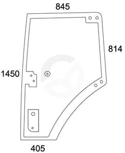 Steklo vrat levo komplet - Kramp 931812033040N